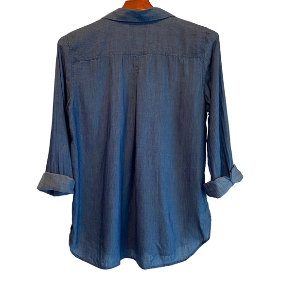 LOFT Chambray Button Front Shirt - Picture 2 of 7